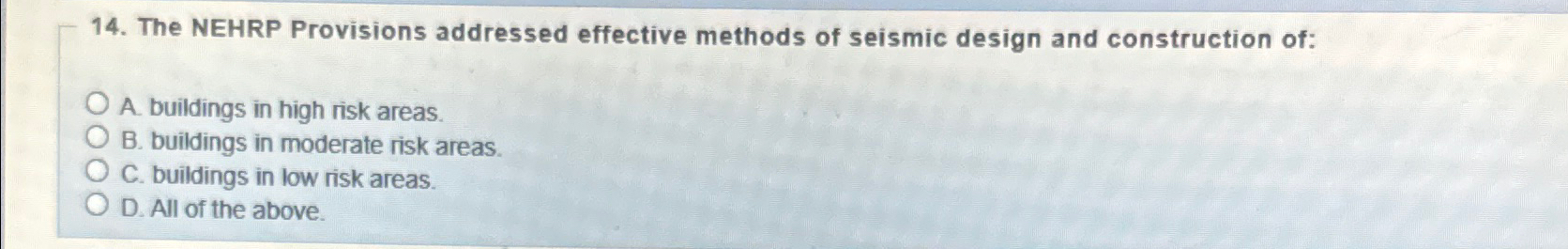 The NEHRP Provisions addressed effective methods
