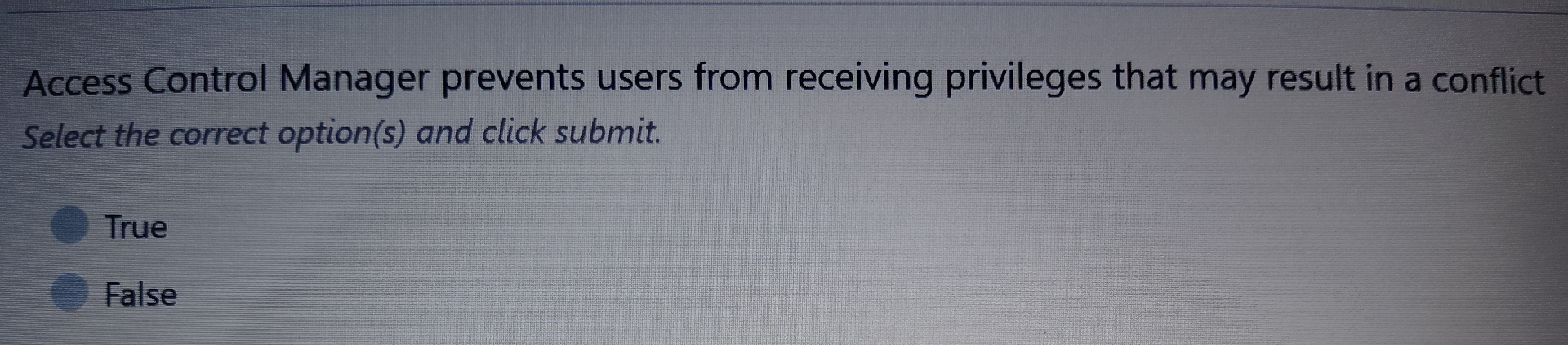 Access Control Manager prevents users from