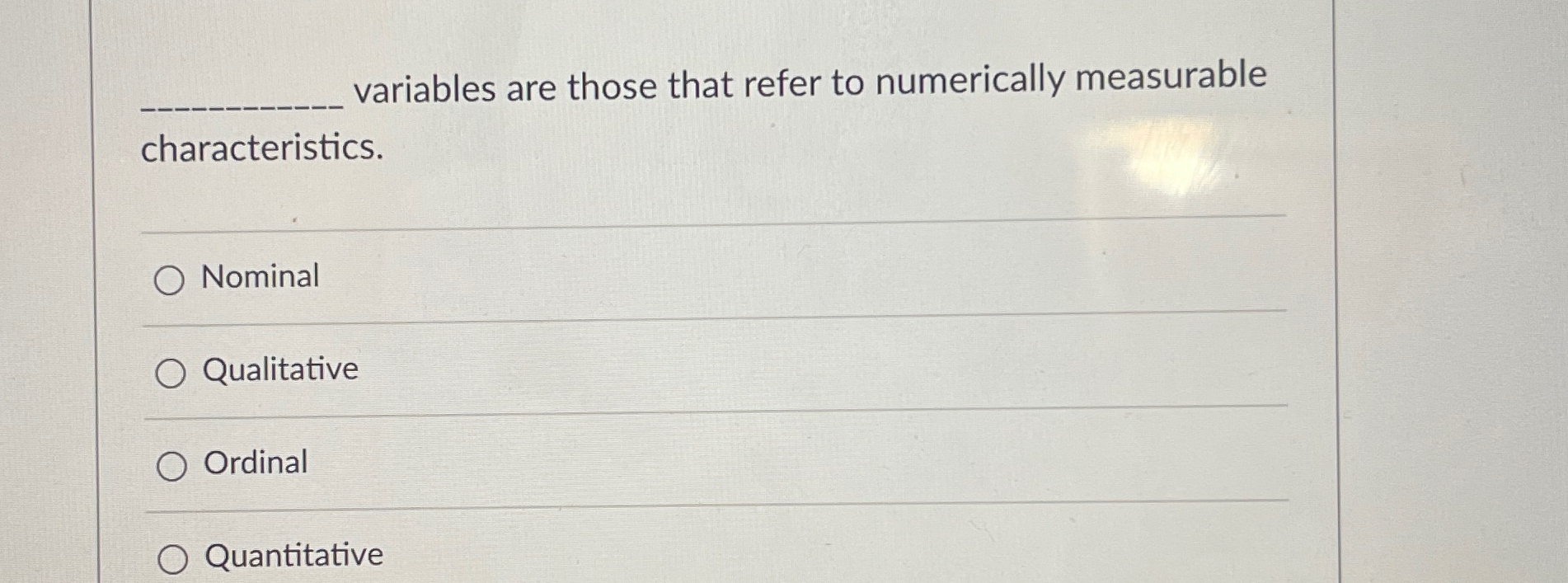 variables are those that refer to numerically
