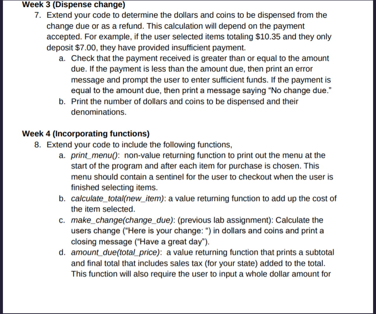 This assignment will give you more experience on