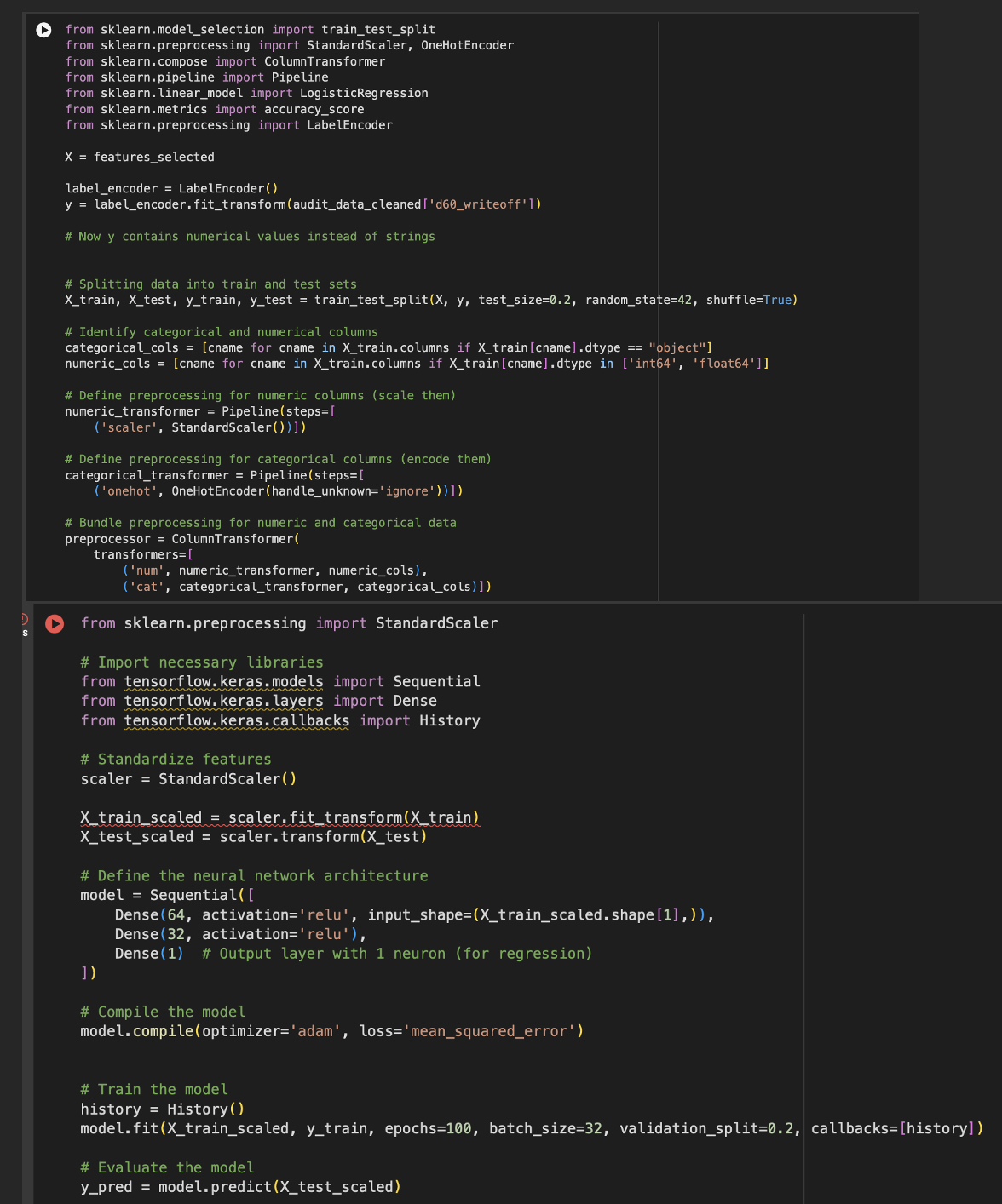 First screenshot is correct. On the second, I