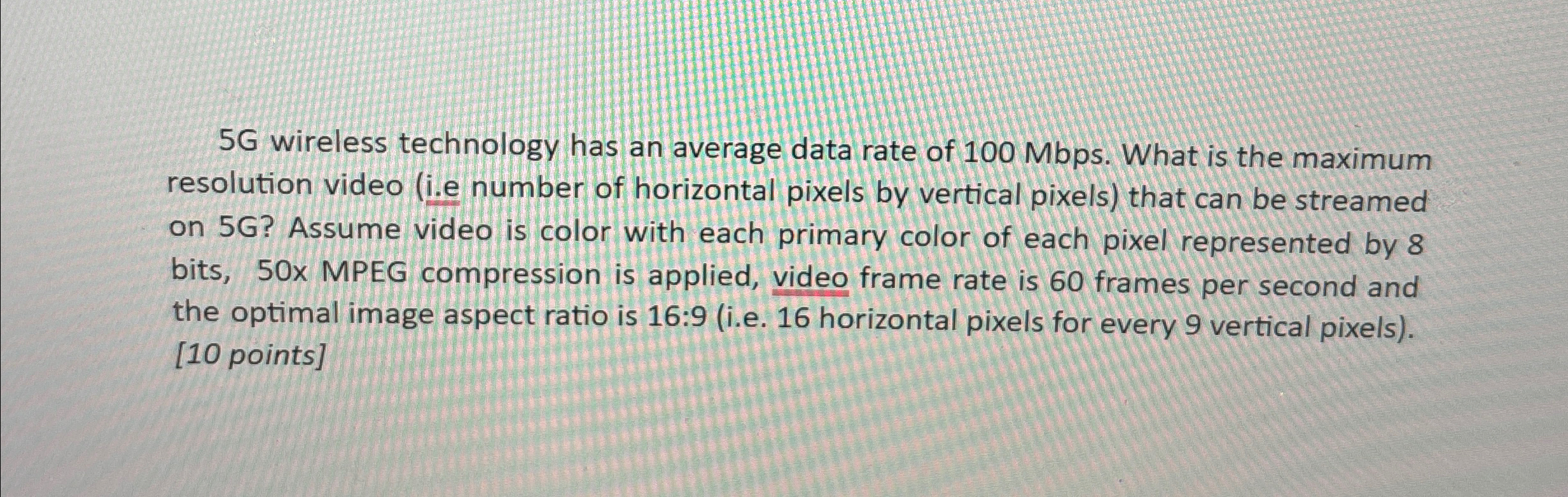 5 G wireless technology has an average data rate