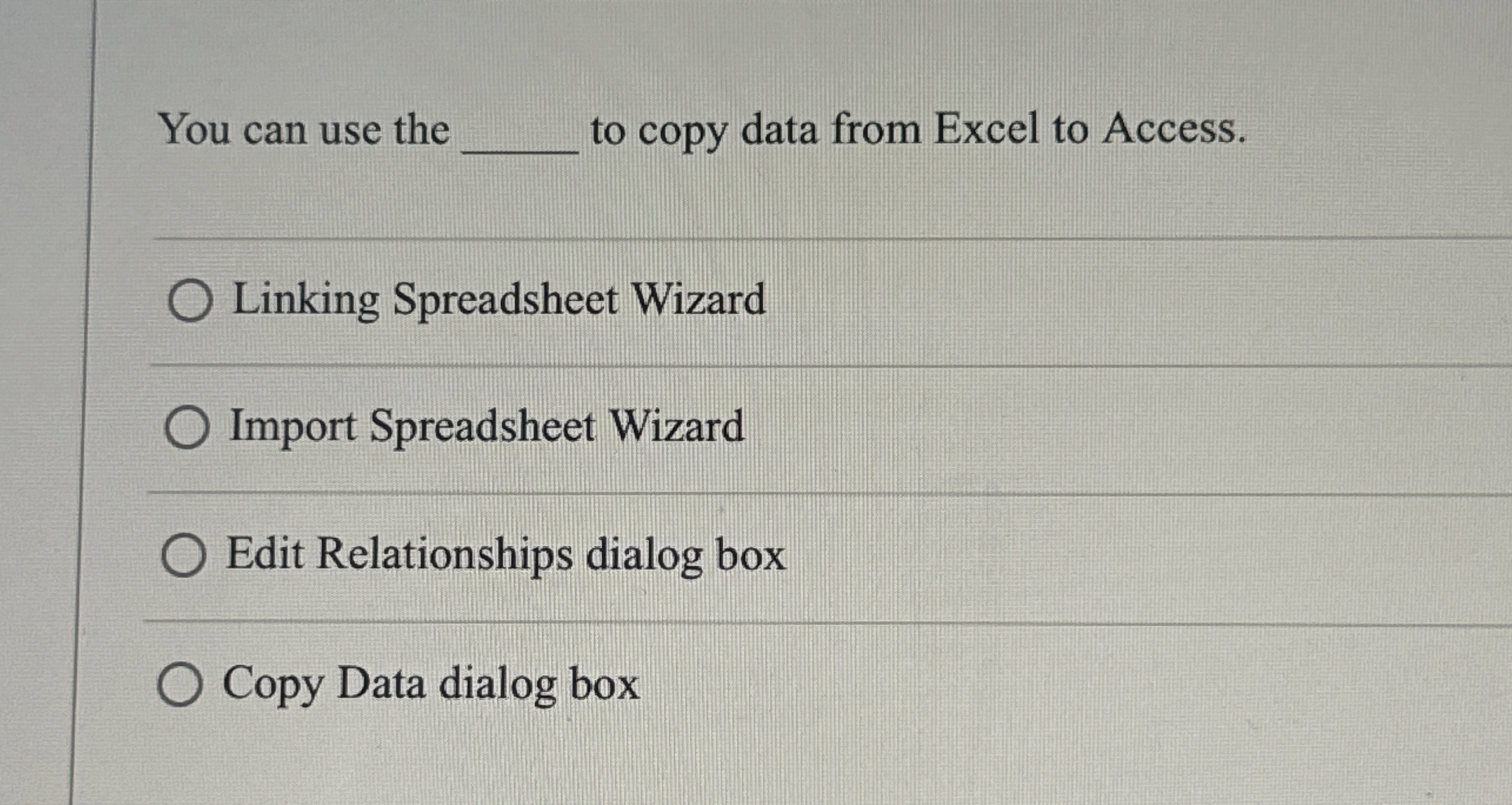 You can use the to copy data from Excel to