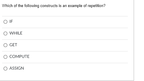 Which of the following constructs is an example