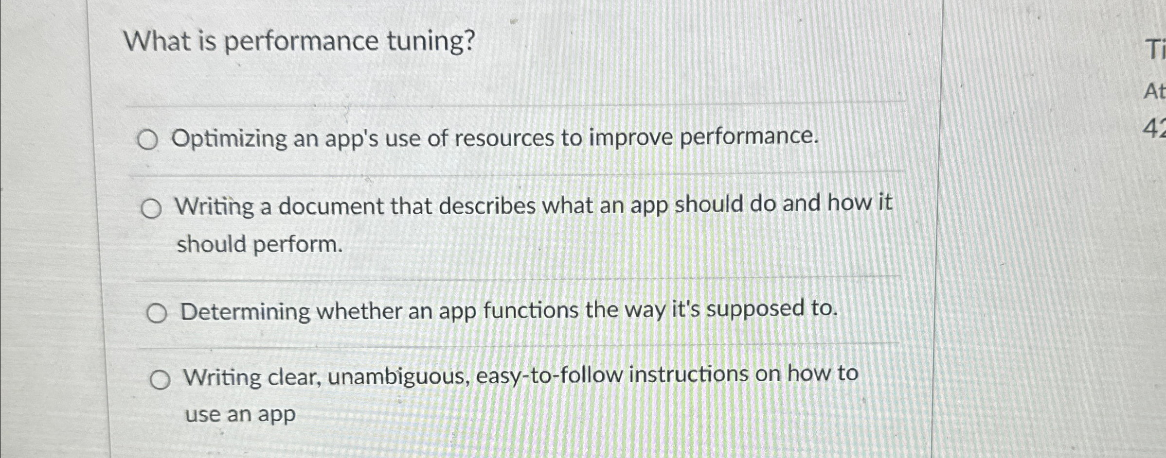 What is performance tuning? Optimizing an app's