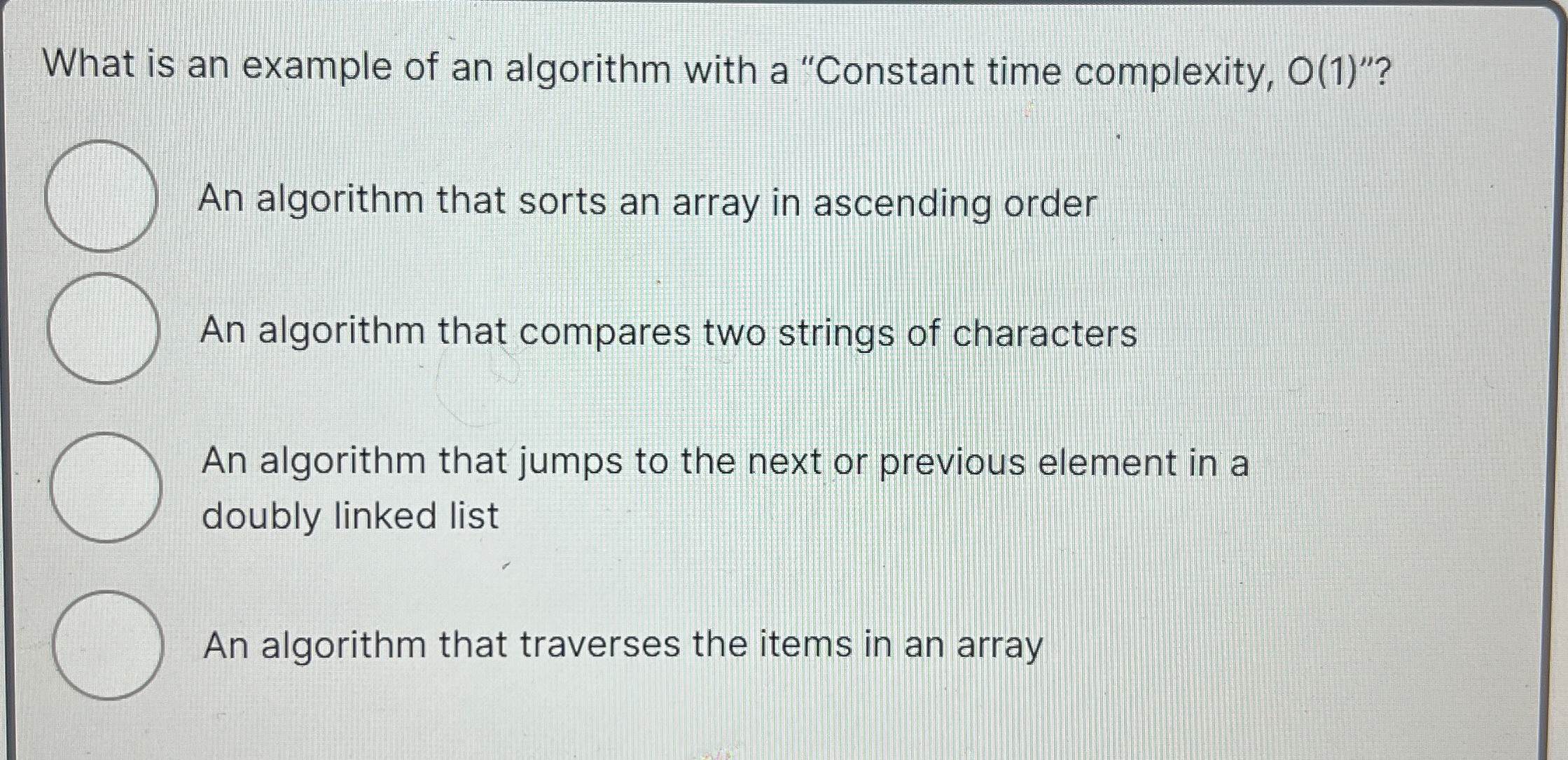 What is an example of an algorithm with a