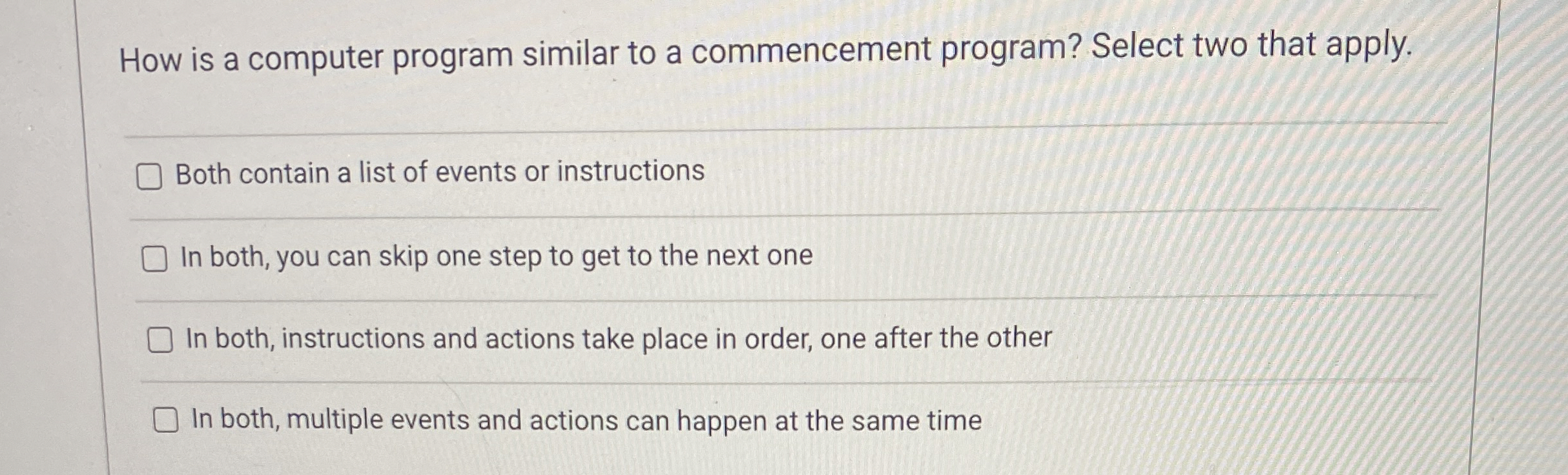 How is a computer program similar to a