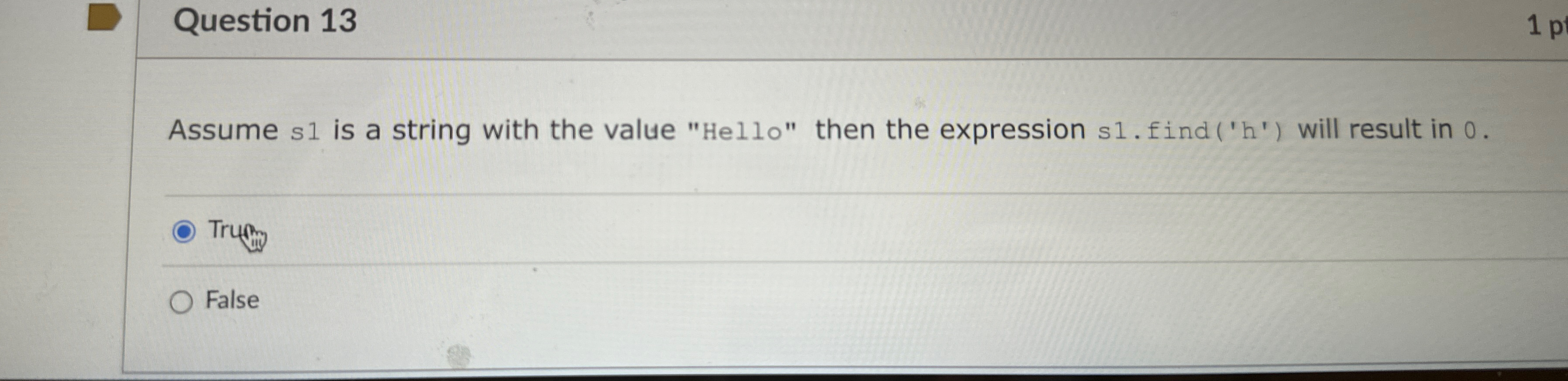 Question 1 3 Assume s 1 is a string with the
