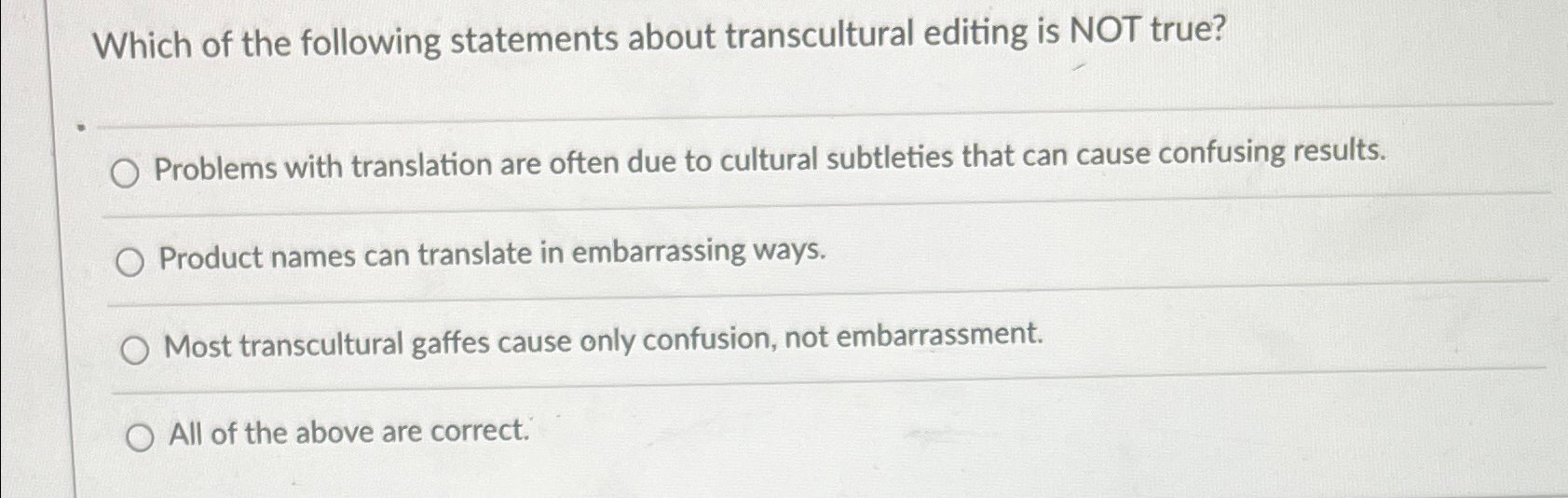 Which of the following statements about