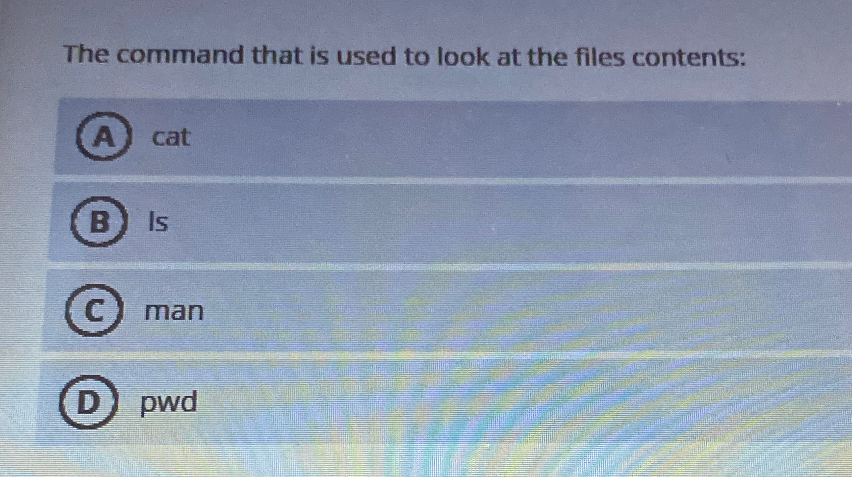 The command that is used to look at the files