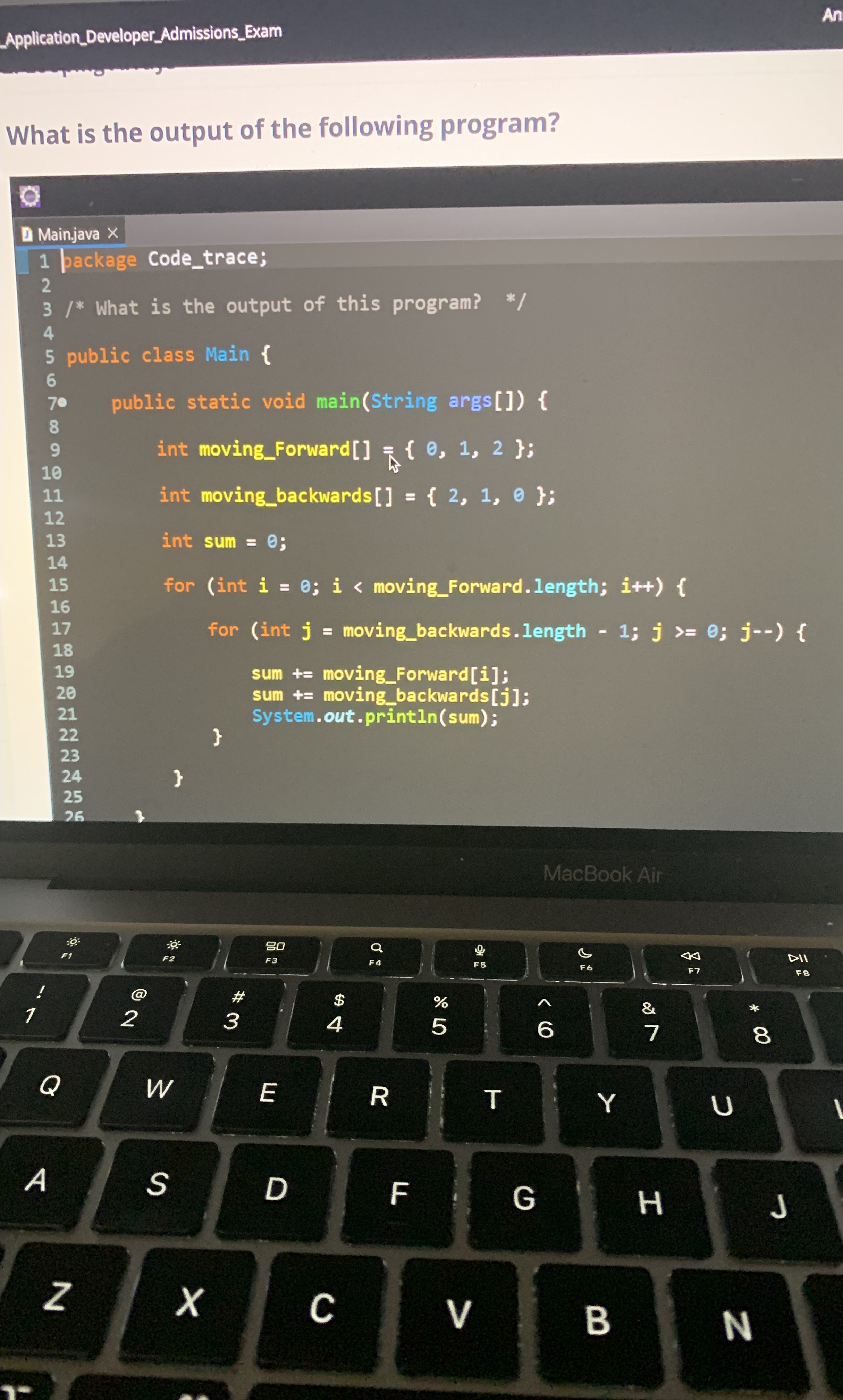 Application _ Developer _ Admissions _ Exam What
