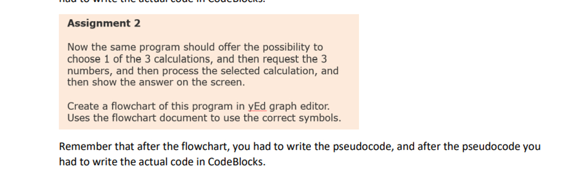Assignment 2 Now the same program should offer