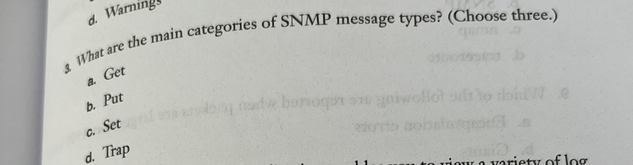 What are the main categories of SNMP message