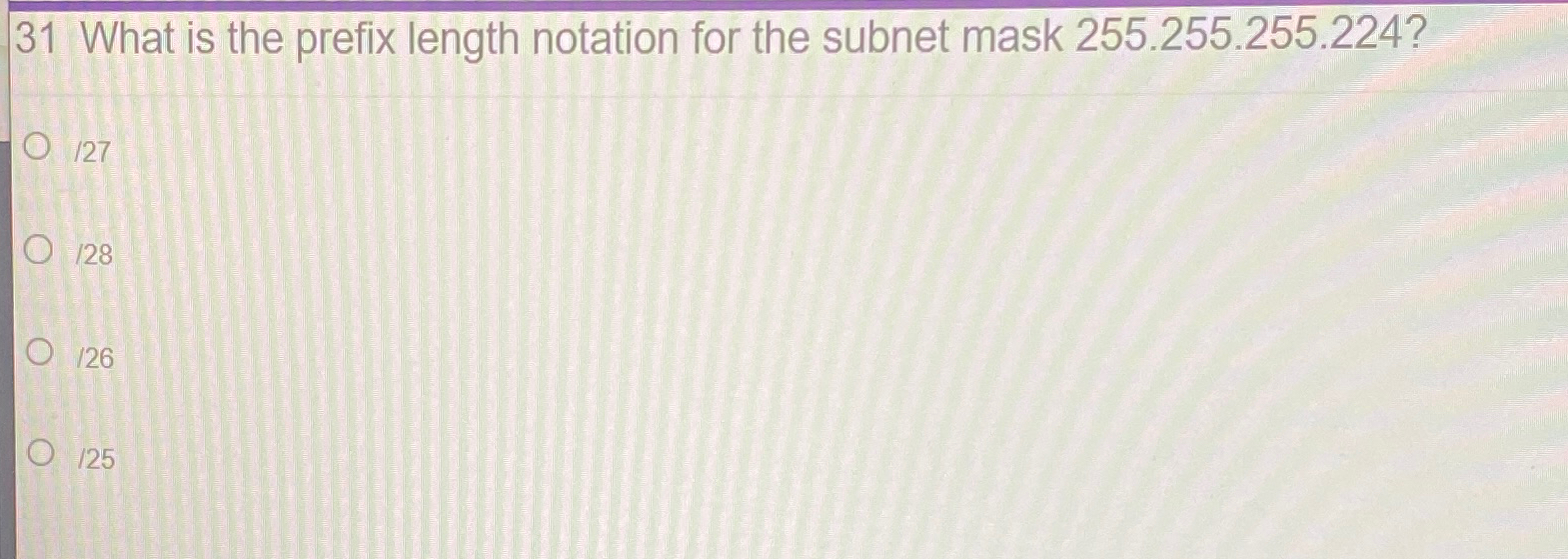 3 1 What is the prefix length notation for the