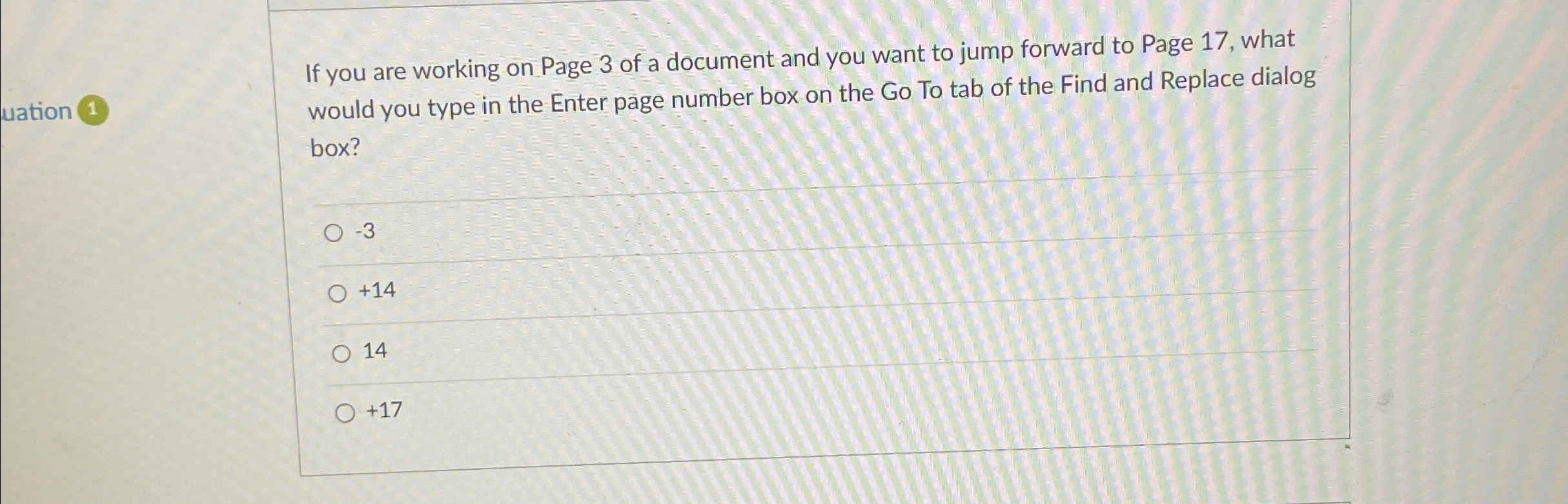 If you are working on Page 3 of a document and
