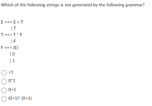 Which of the following strings is not generated
