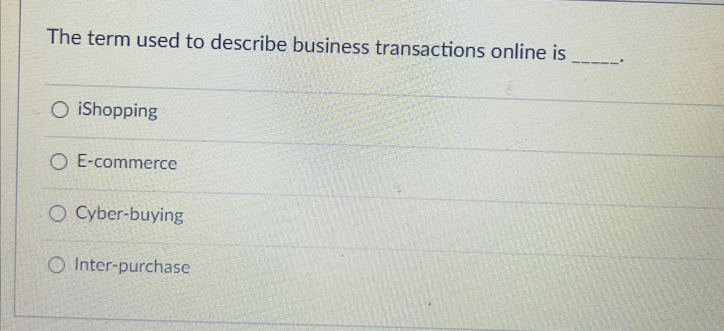 The term used to describe business transactions