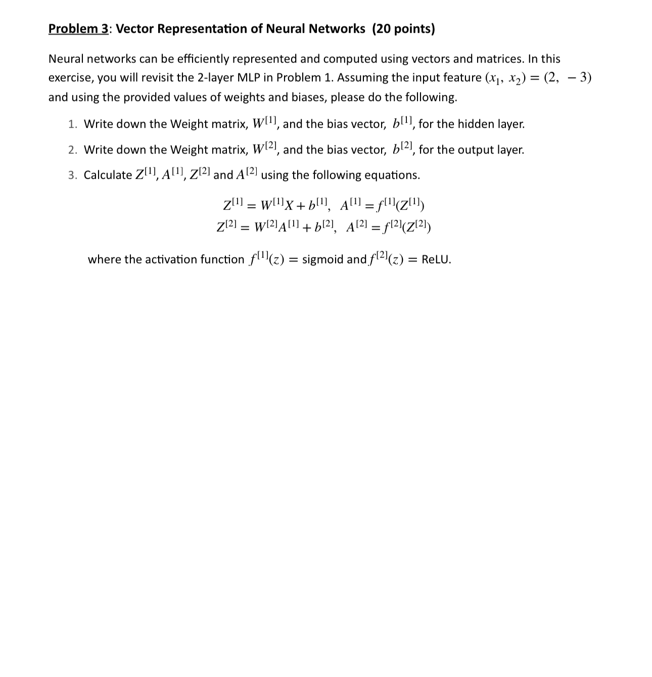 Problem 3 : Vector Representation of Neural