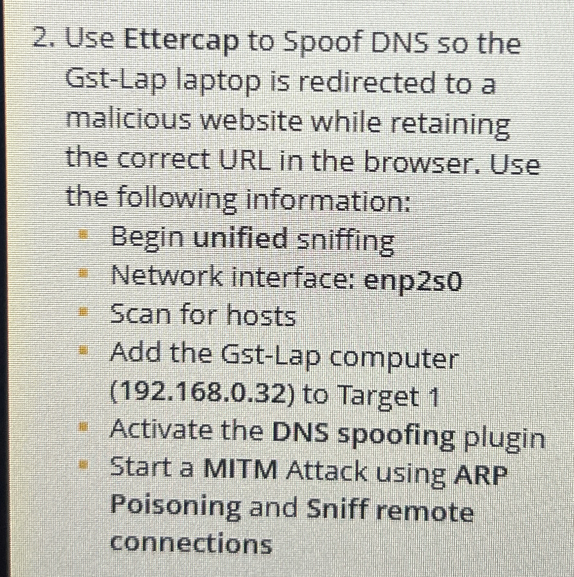 Use Ettercap to Spoof DNS so the Gst - Lap laptop