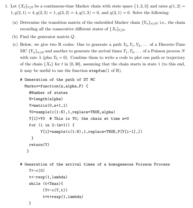 Let { x t } t 0 be a continuous - time Markov