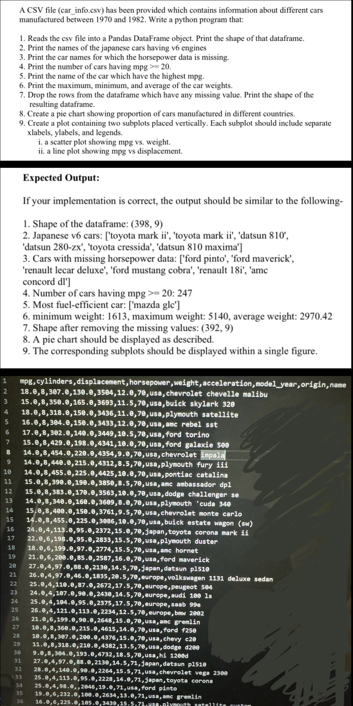In PYTHON please Ive attached example code from