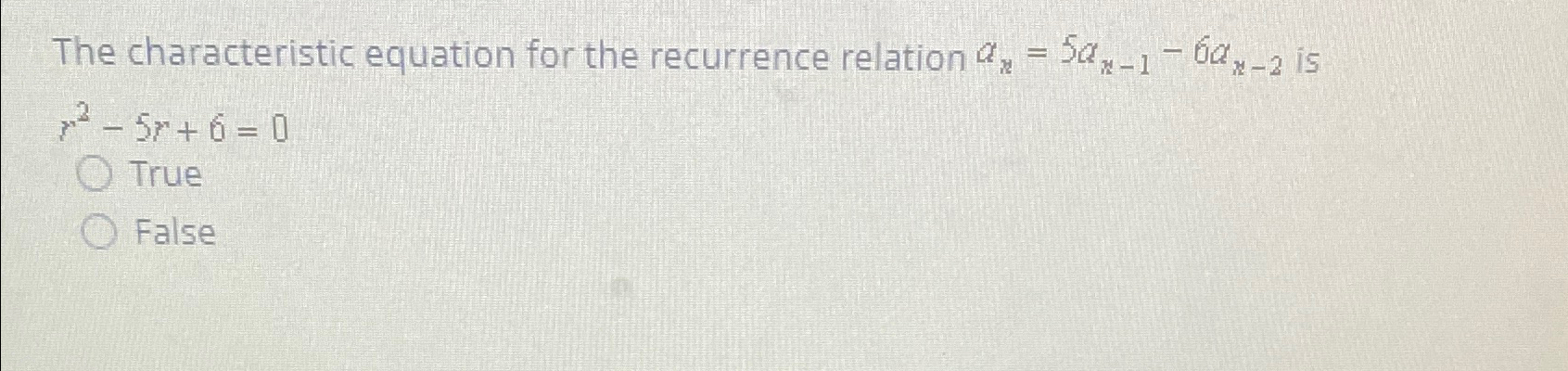 The characteristic equation for the recurrence