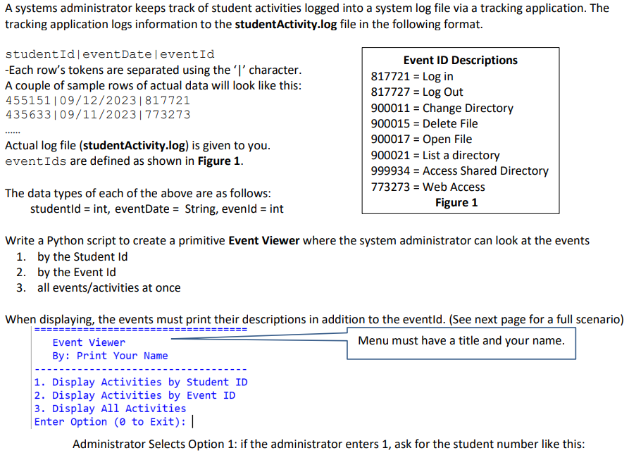 Event Viewer By: Print Your Name Display