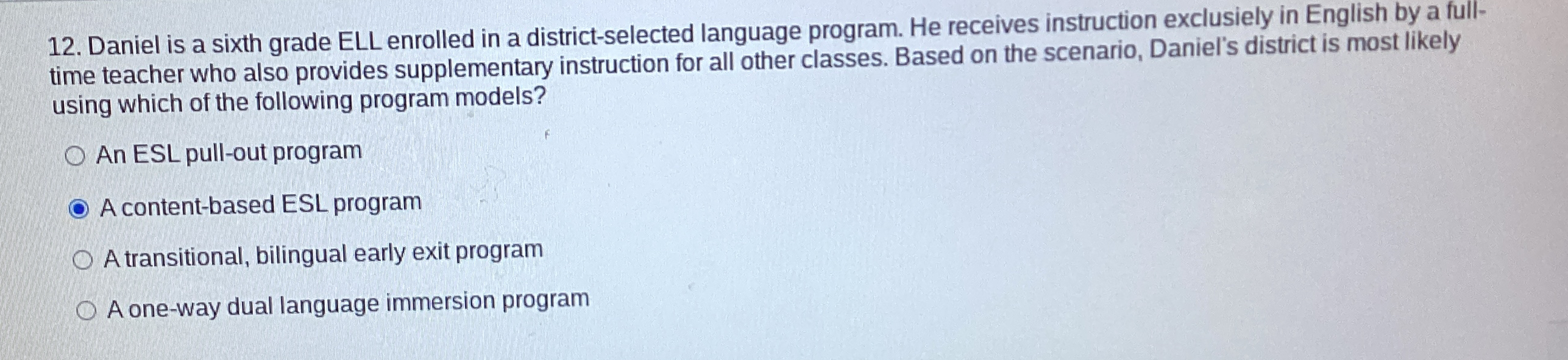 Daniel is a sixth grade ELL enrolled in a