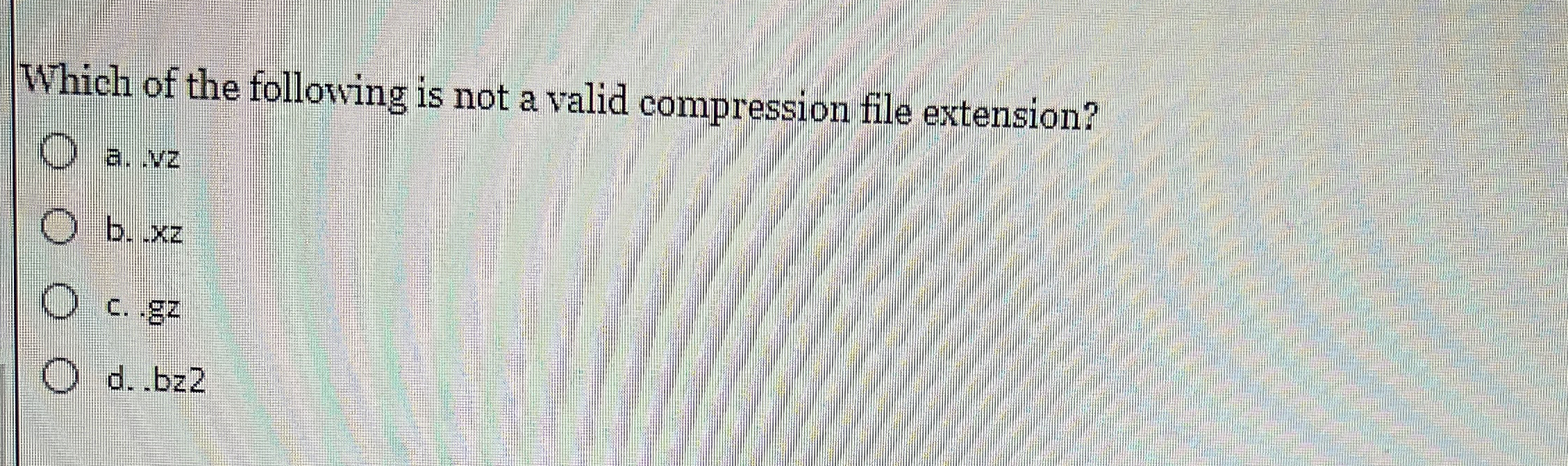 Which of the following is not a valid compression