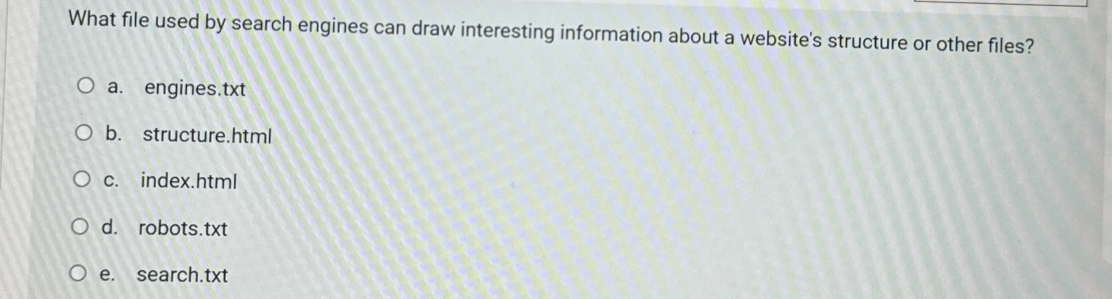 What file used by search engines can draw