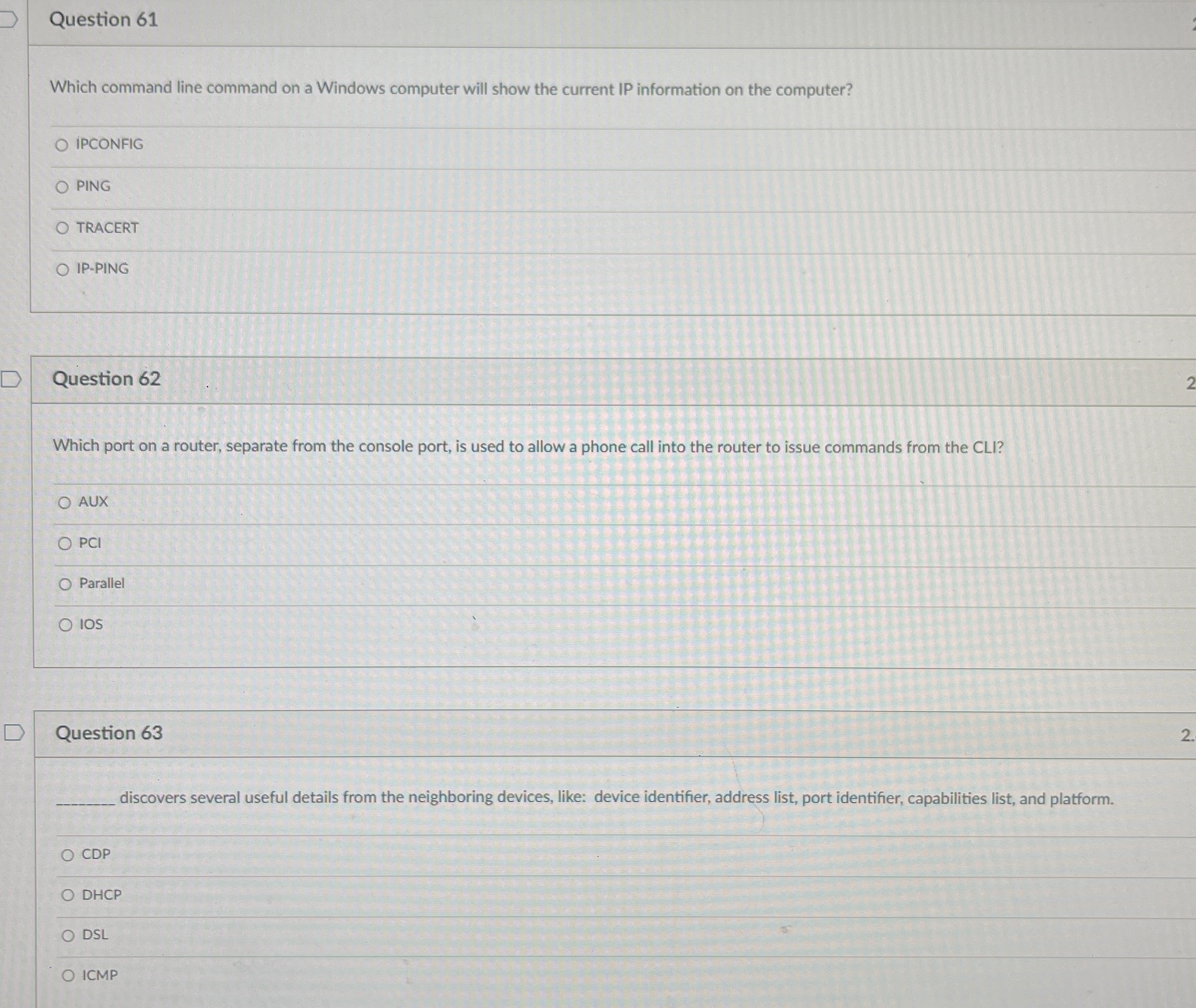Question 6 1 Which command line command on a