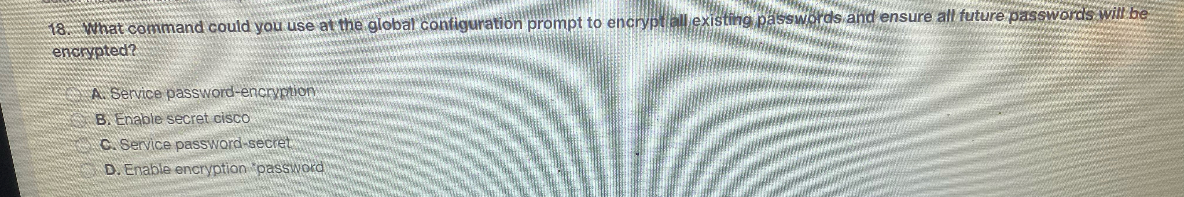 What command could you use at the global