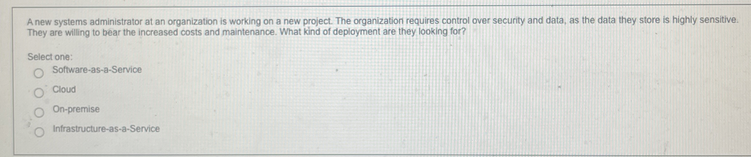 A new systems administrator at an organization is