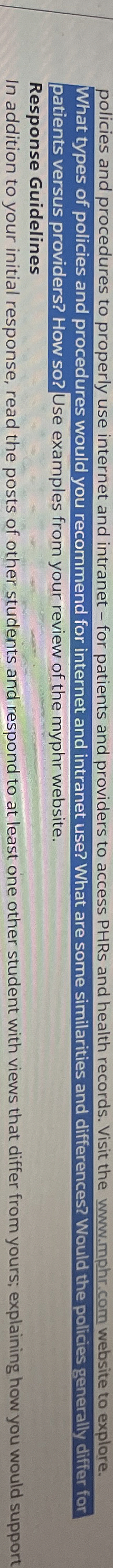 What types of policies and procedures would you