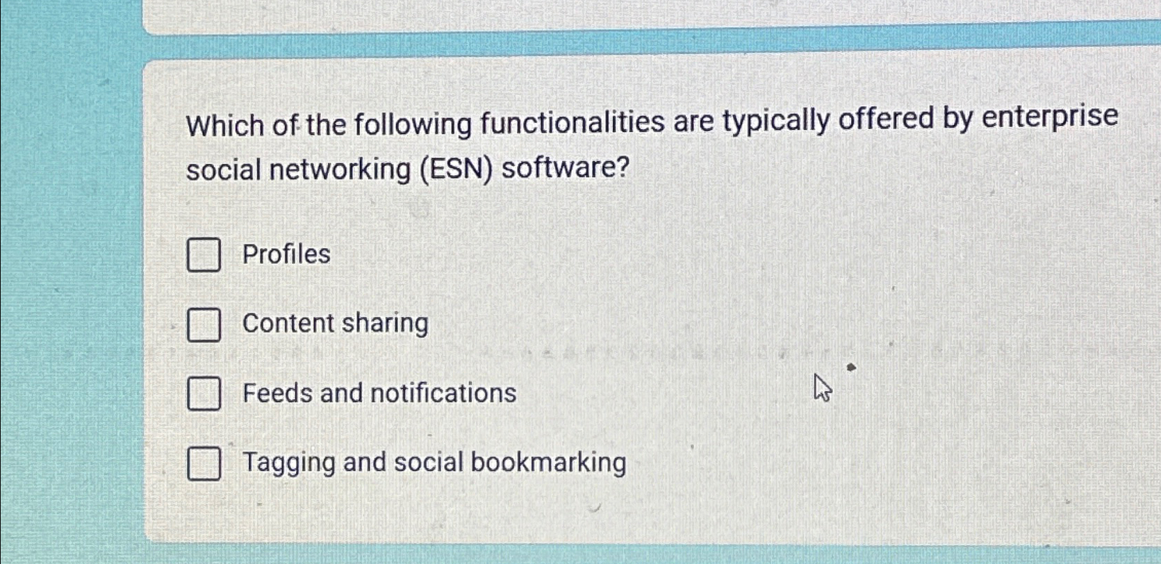 Which of the following functionalities are