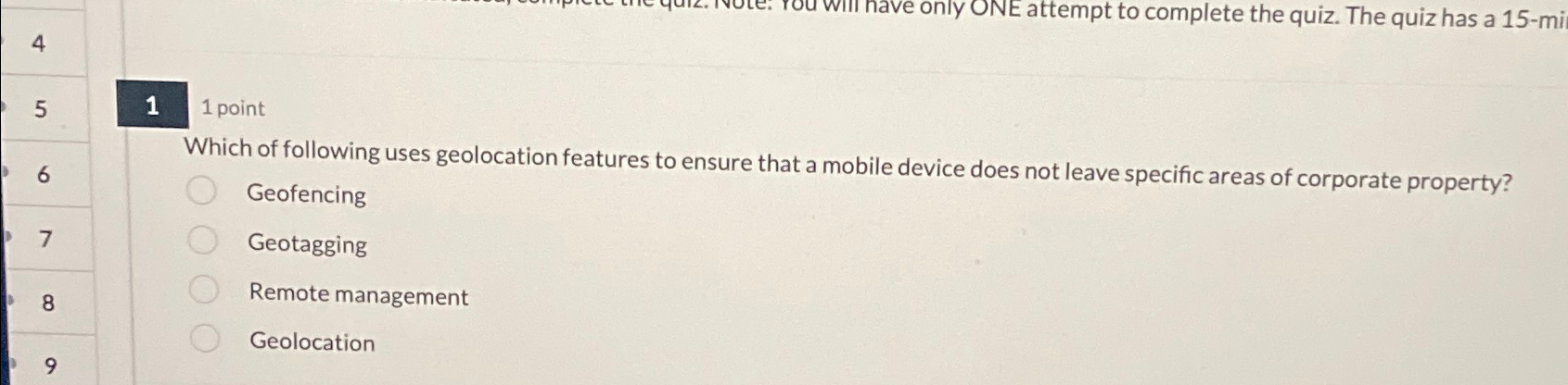 4 5 1 1 point Which of following uses geolocation