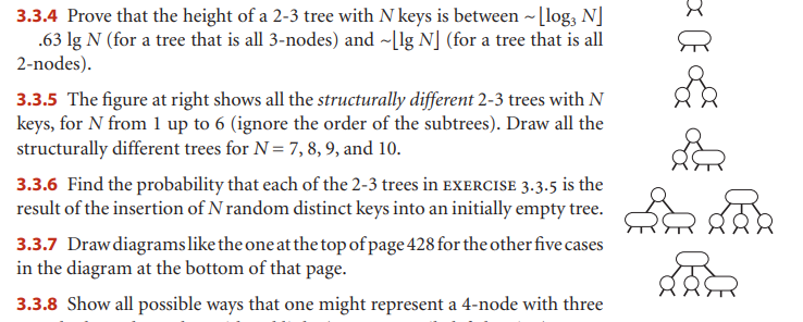 3 . 3 . 4 Prove that the height of a 2 - 3 tree