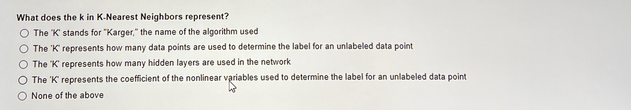 What does the k in K - Nearest Neighbors