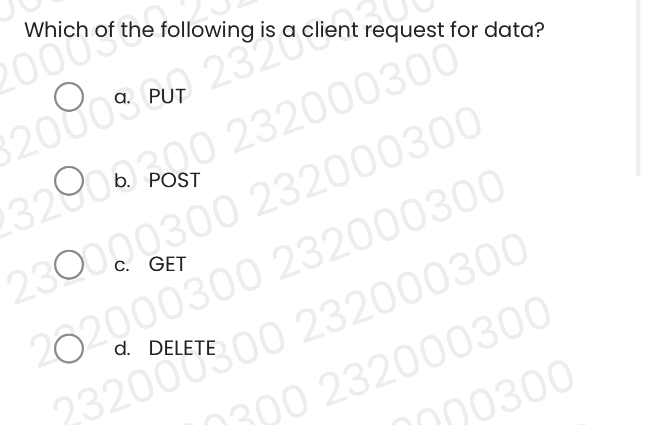 Which of the following is a client request tor