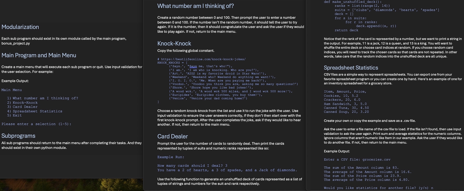 Having trouble here importing modules into the