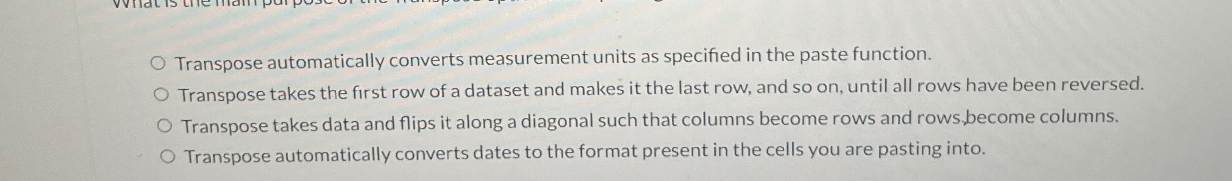 Transpose automatically converts measurement