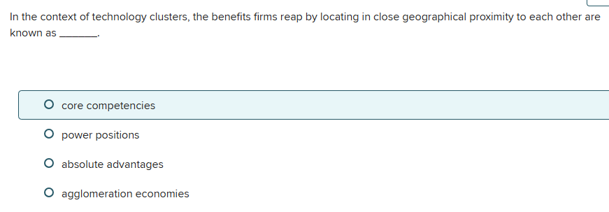 In the context of technology clusters, the