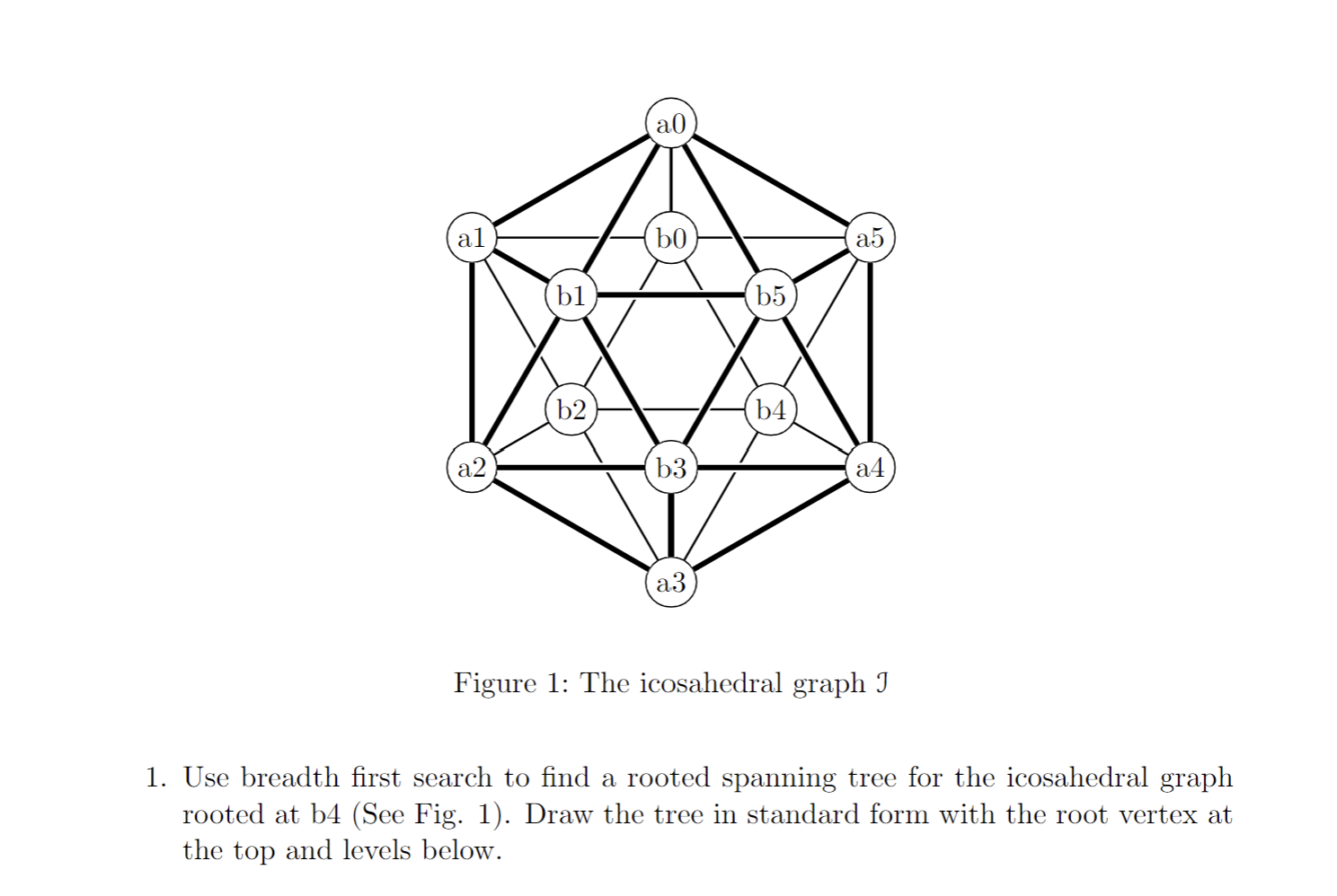 Figure 1 : The icosahedral graph J Use breadth