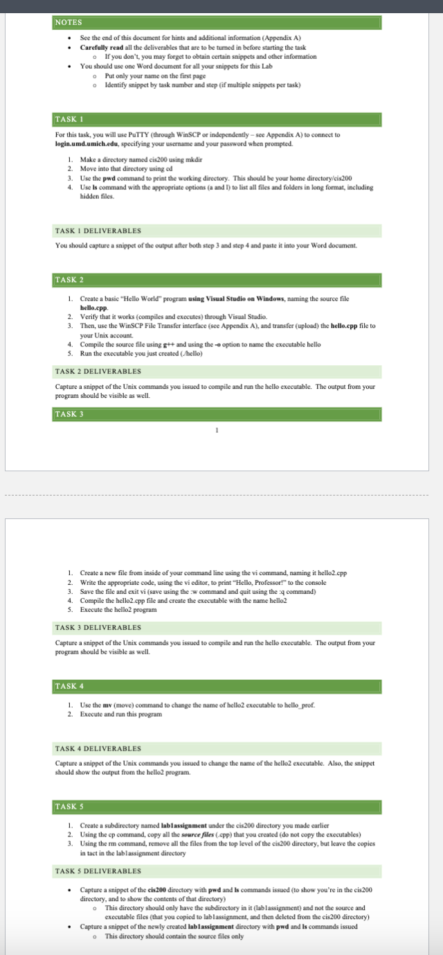 See the end of this document for hints and