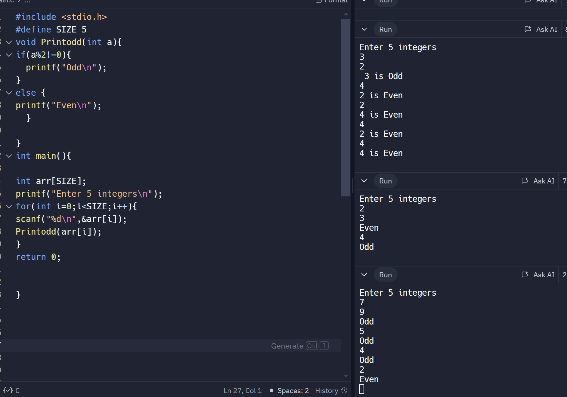 I wrote this code and i dont know why my output