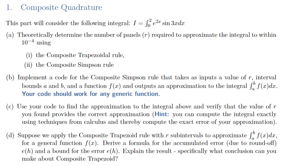 Please help me with this: Composite Quadrature