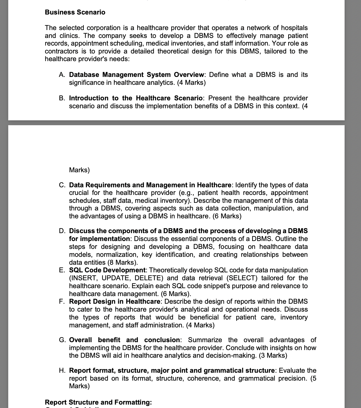 Business Scenario The selected corporation is a