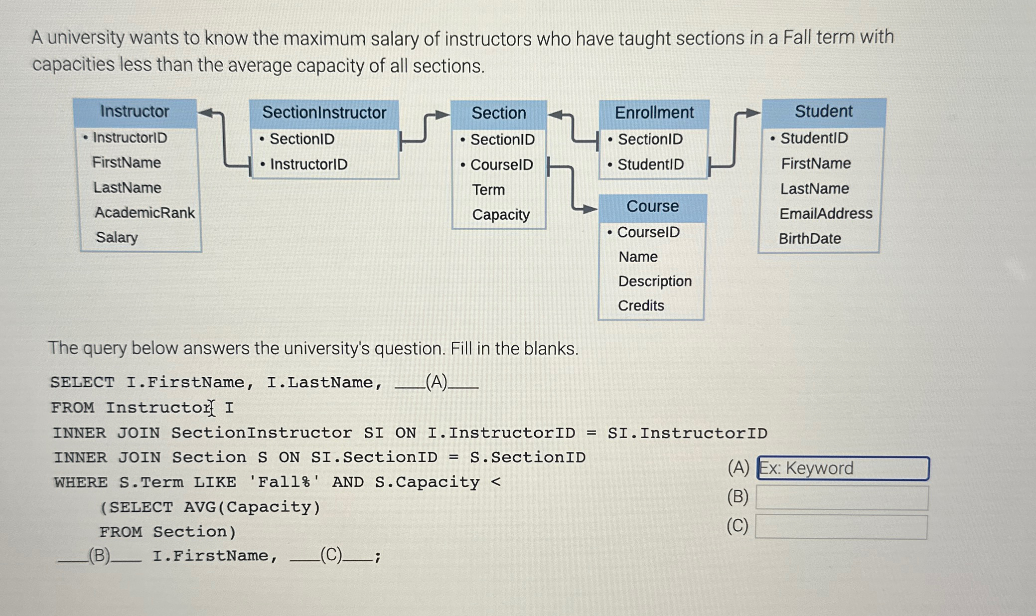 A university wants to know the maximum salary of