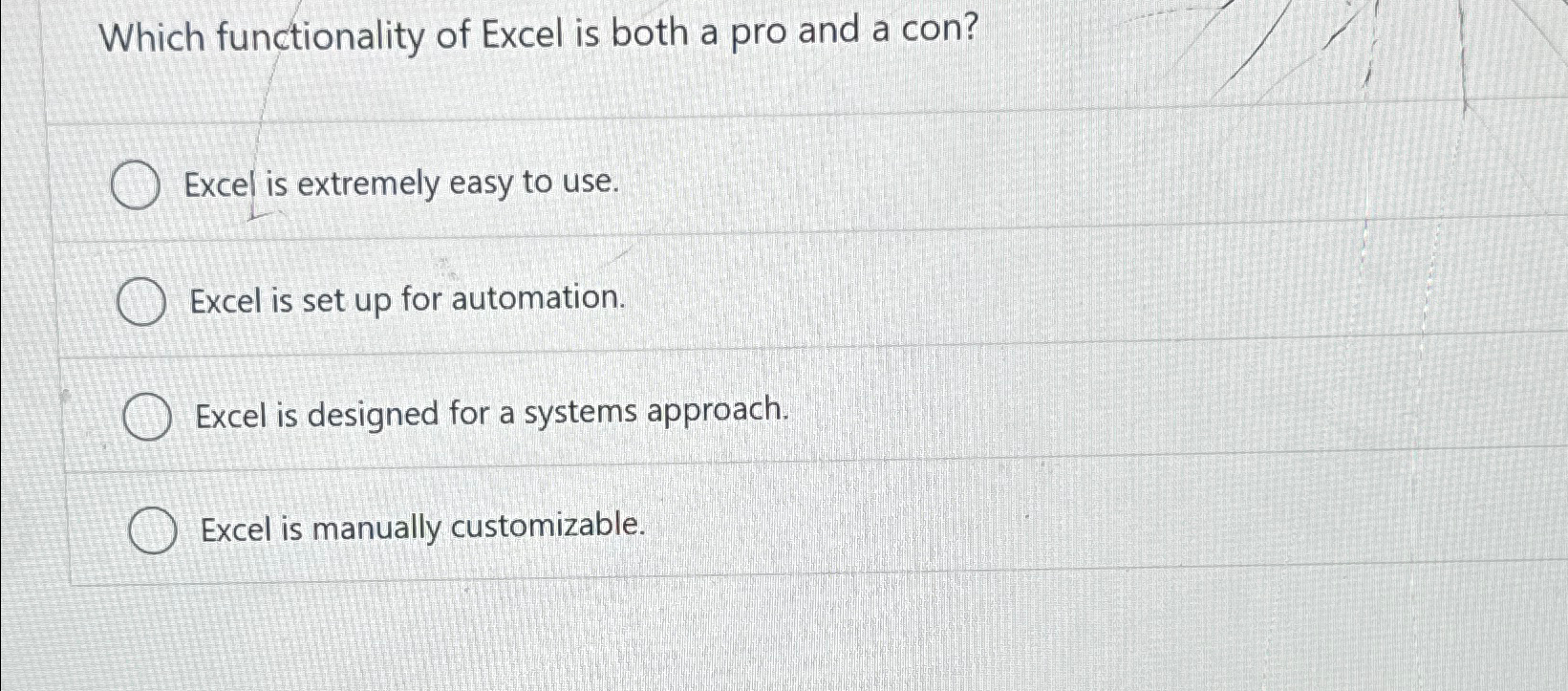 Which functionality of Excel is both a pro and a