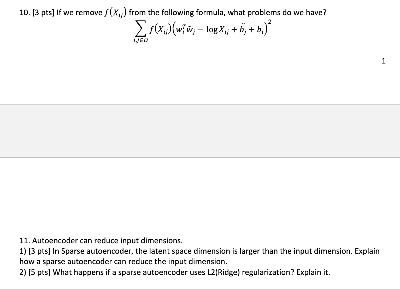 [ 3 pts ] If we remove f ( x i j ) from the
